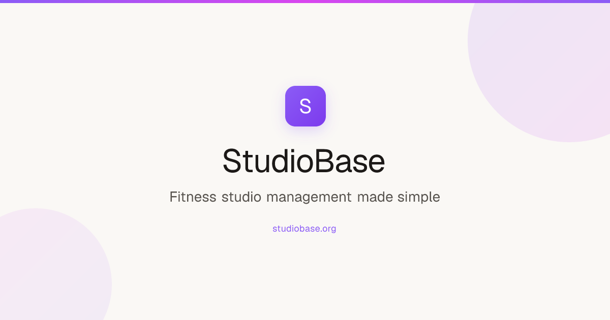 StudioBase — Own your studio, own your clients
